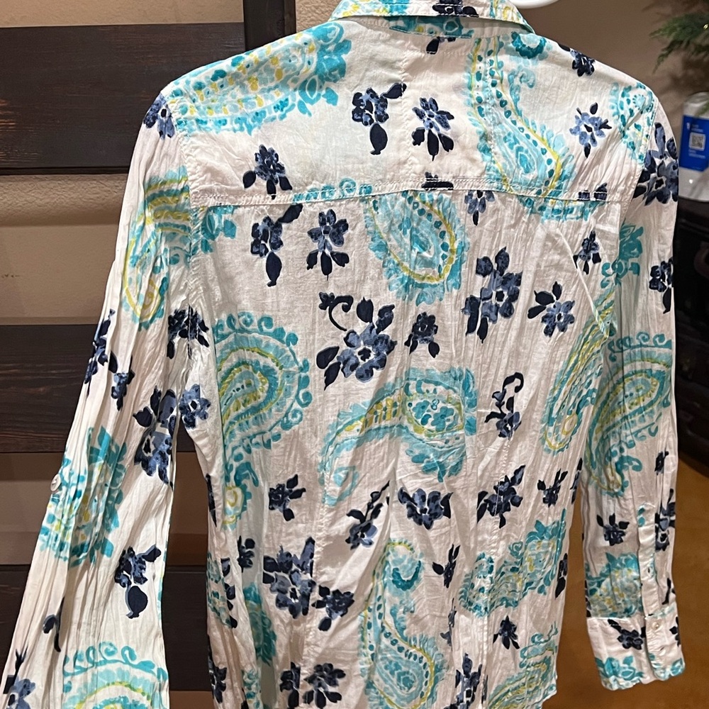 Cino Women's Blue & turquoise Paisley Boho Floral Print XS - Picture 3 of 4